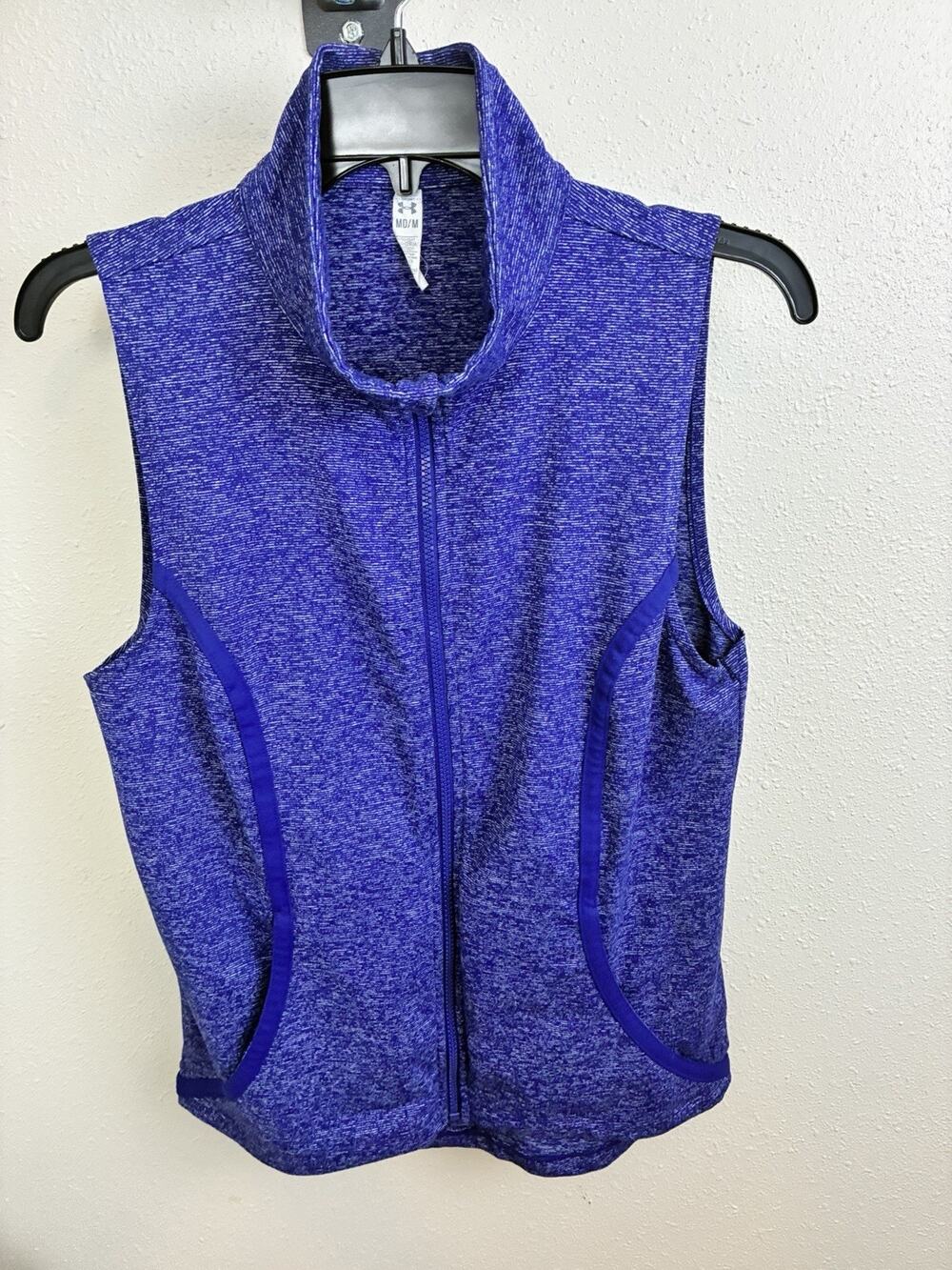 Under Armour Women’s Fitted Heather Purple Zip Up Vest Medium Sleeveless Outdoor